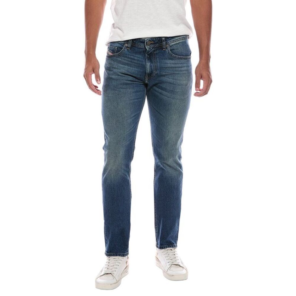 Diesel Mens  Medium Wash Straight Jean, Blue